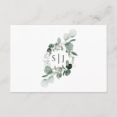 Modern Greenery White Wedding Good Informatiekaartje (Achterkant)