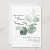 Modern Greenery White Wedding Invitation Kaart (Voorkant)