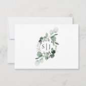 Modern Greenery White Wedding Simple RSVP Card (Achterkant)