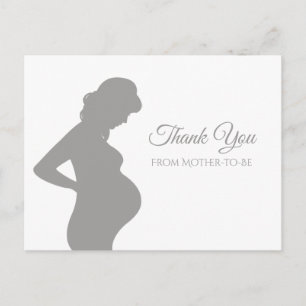 Modern Grey Bedankt Zwanger Vrouw Baby Bump Briefkaart