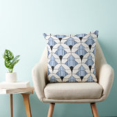 Modern Grey/Blue Art Deco Style Kussen (Stoel)