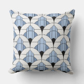 Modern Grey/Blue Art Deco Style Kussen (Voorkant)
