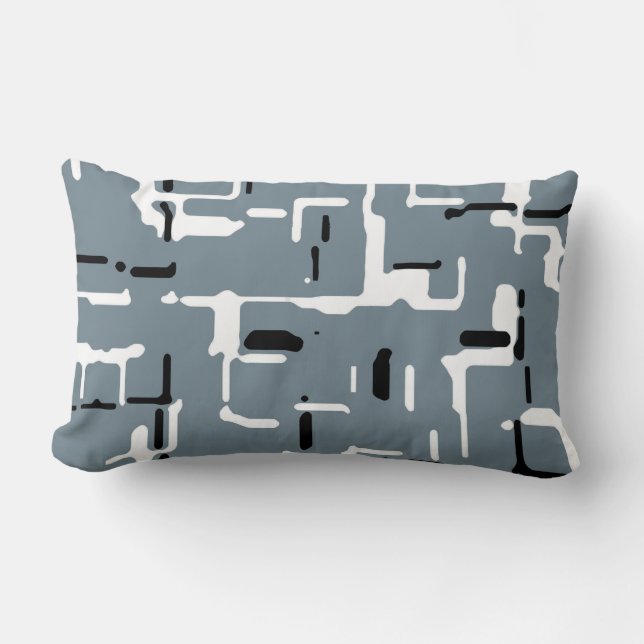 Modern Grey Blue White Kussen (Voorkant)