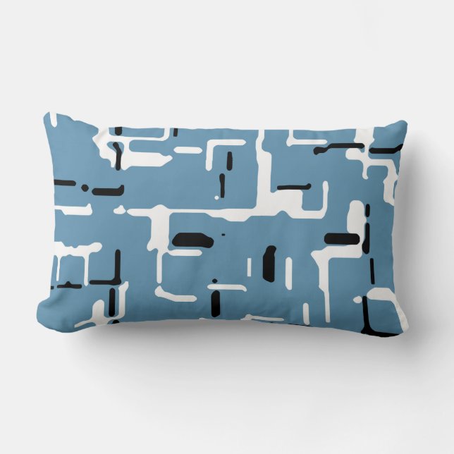 Modern Grey Blue White Kussen (Voorkant)