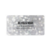 Modern Grey Bokeh Elegante Bruiloft Adresetiketten Etiket (Voorkant)