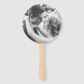 Modern Grey Bold Block Letters Foto Weddenschap Handwaaier (Achterkant)