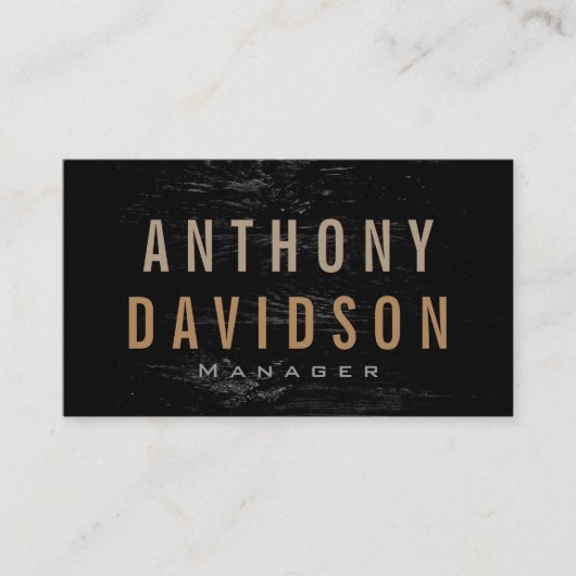 Modern Grey Bold Text Letters Visitekaartje (Voorkant)