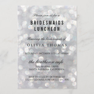 Modern Grey Bruidsmeisjes Luncheon Uitnodigingen K