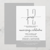 Modern Grey Business Jubileum Party Celebration Kaart (Voorkant / Achterkant)