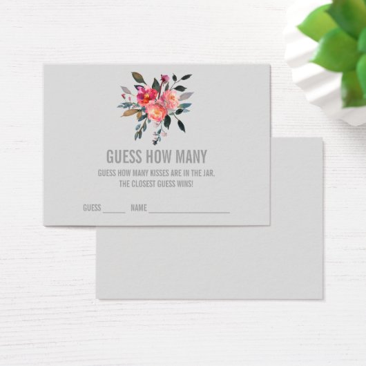 Modern Grey Devine Combien De Baisers Cartes De Je (Bureau)