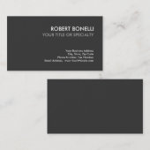 Modern Grey Elegant Plain Standaard Visitekaartje (Voorkant / Achterkant)