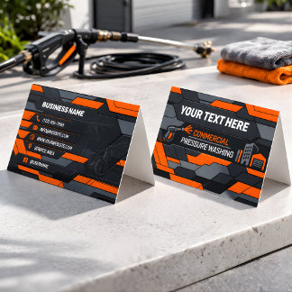 Modern Grey Geometric Power Wash Logo Design Visitekaartjes