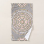 Modern Grey Gold Geometric Mandala Bad Handdoek (Handdoek)