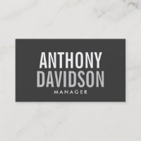 Modern Grey Huge Bold Text Visitekaartje