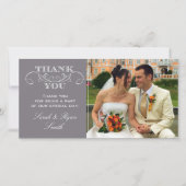 Modern Grey Mariage Photo Merci Cartes (Devant)