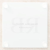 Modern Grey Monogram Manager Voeg Naam Initialen t Glazen Onderzetter (Achterkant)