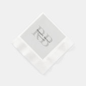 Modern Grey Monogram Manager Voeg Naam Initialen t Servet (Hoek)