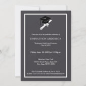 Modern Grey Photo Graduation Party Faire-part (Dos)