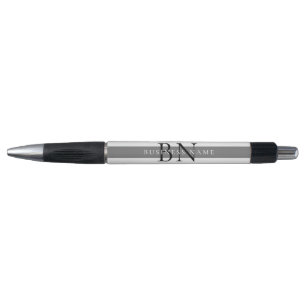 Modern Grey Professional Business Monogram zwart Pen
