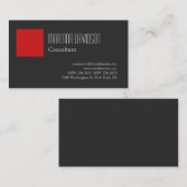 Modern Grey Red Elegant Stijlvol Visitekaartje (Voorkant / Achterkant)