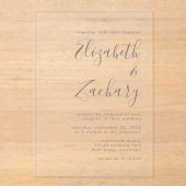 Modern Grey Script Wedding Invitation Acryl Uitnodigingen (Voorkant)