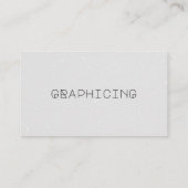 Modern Grey Typografische Simple Visitekaartje (Achterkant)
