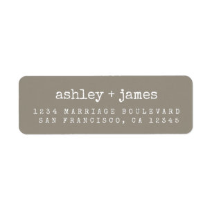 Modern Grey Wedding Return Address Label