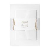 Modern Grey White Gold Agate Wedding Uitnodigingen Wikkel (Voorkant Voorbeeld)