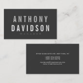 Modern Grey White Huge Letters Visitekaartje (Voorkant / Achterkant)