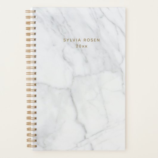 Modern Grey White Marble - Aangepast Planner (Voorkant)