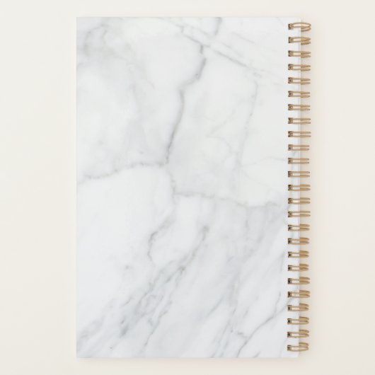 Modern Grey White Marble - Aangepast Planner (Achterkant)