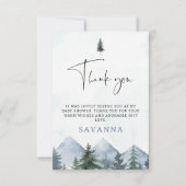 Modern Grey Wilderness Winter Baby Shower Bedankkaart (Voorkant)