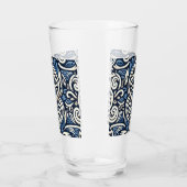 Modern Grieks blauw-wit patroon Glas (Links)