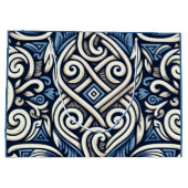 Modern Grieks blauw-wit patroon Groot Cadeauzakje (Achterkant)