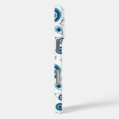 Modern Grieks Kwaad Oog Blauw Wit Monogram Case-Mate iPhone Case (Achterkant / Rechts)
