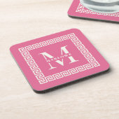 Modern Grieks Zeer belangrijk Lijst Monogram Elega Bier Onderzetter (Linkerzijde)