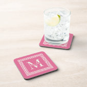 Modern Grieks Zeer belangrijk Lijst Monogram Elega Bier Onderzetter (Rechterzijde)