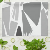 Modern grijs Abstract geometrisch patroon Theedoek (Gevouwen)