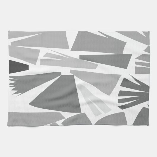 Modern grijs Abstract geometrisch patroon Theedoek (Horizontaal)
