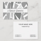 Modern grijs Abstract geometrisch patroon Visitekaartje (Voorkant / Achterkant)