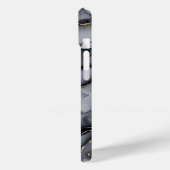 Modern grijs Blackgold Marble Monogram Gepersonali Case-Mate iPhone Case (Achterkant / Links)