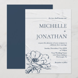 Modern Grijs Blauw Eenvoudig Roos Christelijke Bru Kaart