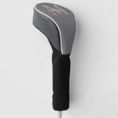 Modern Grijs Blush Roze Monogram Girly Chic Script Golfheadcover (Schuin)