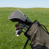 Modern Grijs Blush Roze Monogram Girly Chic Script Golfheadcover (Insitu)
