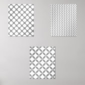 Modern grijs en wit geometrisch Abstract Muurkunst Sets (Voorkant)