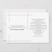 Modern grijs en wit in liefdevolle herinnering beg bedankkaart (Achterkant)