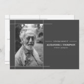 Modern grijs en wit in liefdevolle herinnering beg bedankkaart (Voorkant / Achterkant)