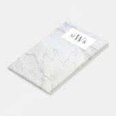 Modern grijs en wit marmer post-it® notes (Schuin)