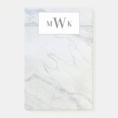 Modern grijs en wit marmer post-it® notes (Voorkant)