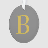 Modern Grijs Goud Kleur Monogram Naam Initiaal Ornament (voorkant)